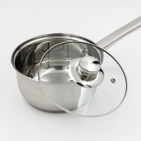 Ковш из нержавеющей стали Доляна &laquo;Гретте&raquo;, 1,5 л, d=16 см, с крышкой, металлическая ручка, индукция