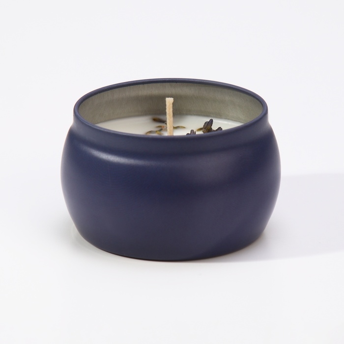 Свеча ароматическая из соевого воска с сухоцветом "Французская лаванда" 4,5х6 см, 80 г