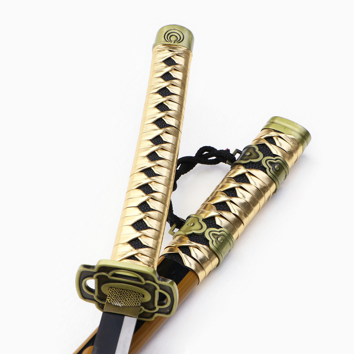 Сувенирное оружие "Катана Мика" 103 см, клинок 68 см, чёрная, на подставке