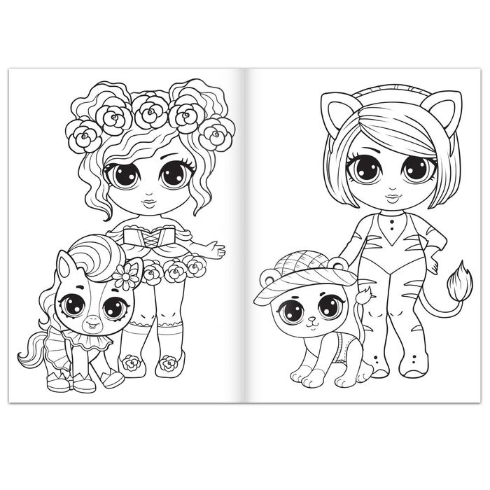 Набор раскрасок для девочек &laquo;Стильные девчонки&raquo;, 4 шт. по 16 стр., формат А4