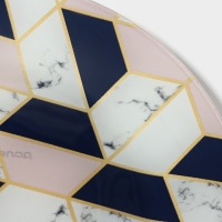 Тарелка стеклянная Доляна &laquo;Розовый мрамор&raquo;, d=20 см