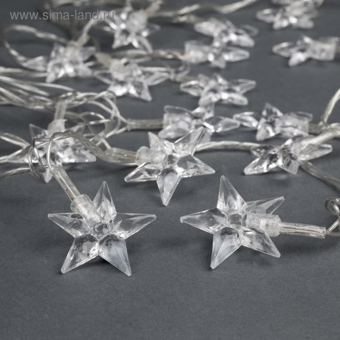 Гирлянда «Нить» 5 м с насадками «Звезда средняя», IP20, прозрачная нить, 20 LED, свечение мульти (RG/RB), мигание, 220 В Гирлянда «Нить» 5 м с насадками «Звезда средняя», IP20, прозрачная нить, 20 LED, свечение мульти (RG/RB), мигание, 220 В