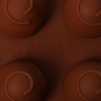 Форма для конфет и шоколада Доляна &laquo;Рондо&raquo;, силикон, 21&times;10,5&times;3 см, 15 ячеек, цвет коричневый