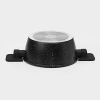 Кастрюля с крышкой Доляна &laquo;Первый дом&raquo;, 2,5 л, d=20 см, антипригарное покрытие, индукция, цвет чёрный