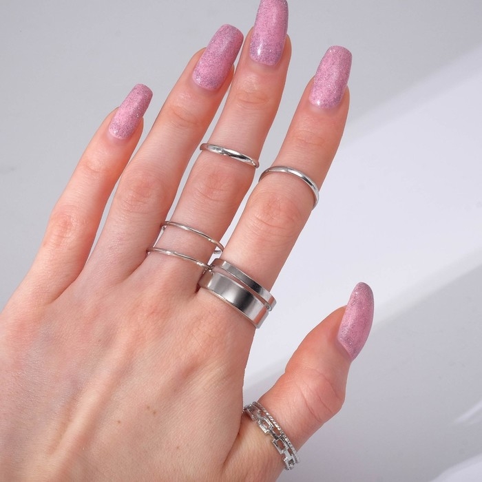 Набор колец 7 штук &laquo;Тонкость&raquo;, размер МИКС, цвет серебро