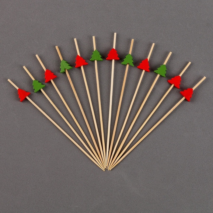 Новый год! Шпажки &laquo;Ёлочки&raquo;, в наборе 12 шт.