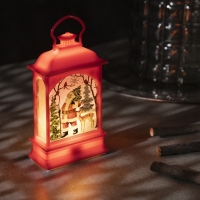 Светодиодная фигура &laquo;Фонарь с Дедом Морозом&raquo; 7 &times; 13 &times; 3.5 см, пластик, батарейки AG13х3 (в комплекте), свечение тёплое белое