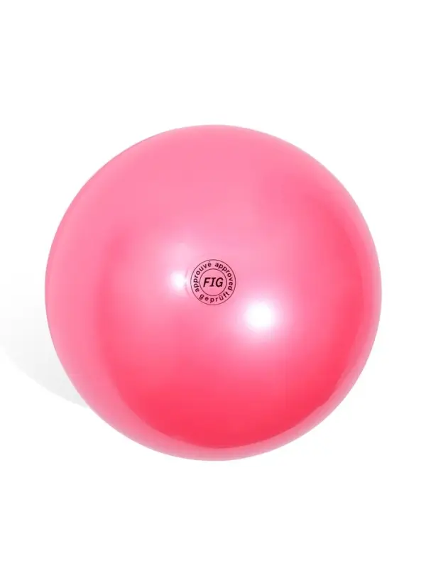 Мяч для художественной гимнастики Металлик, диаметр  19см, цвет розовый