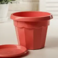 Горшок для цветов с поддоном Доляна &laquo;Эрика&raquo;, 0,7 л, цвет коралловый