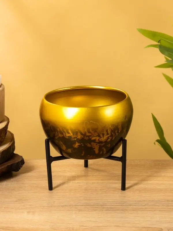 Кашпо на подставке "Горшочек для мёда" железо 15х15х15 см