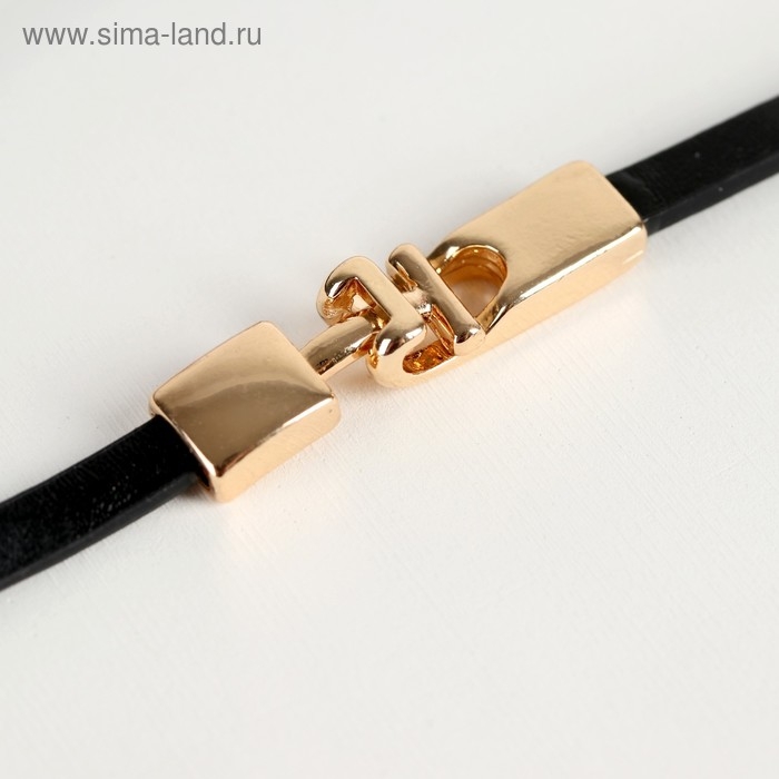 Браслет кожа &laquo;Шаман&raquo; пластина, цвет чёрный в розовом золоте, 35,5 см