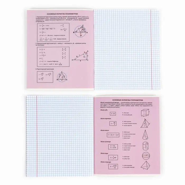 Тетрадь в клетку, предметная, 36 л.,на скрепке, блок №1&laquo;Аниме. Геометрия&raquo;