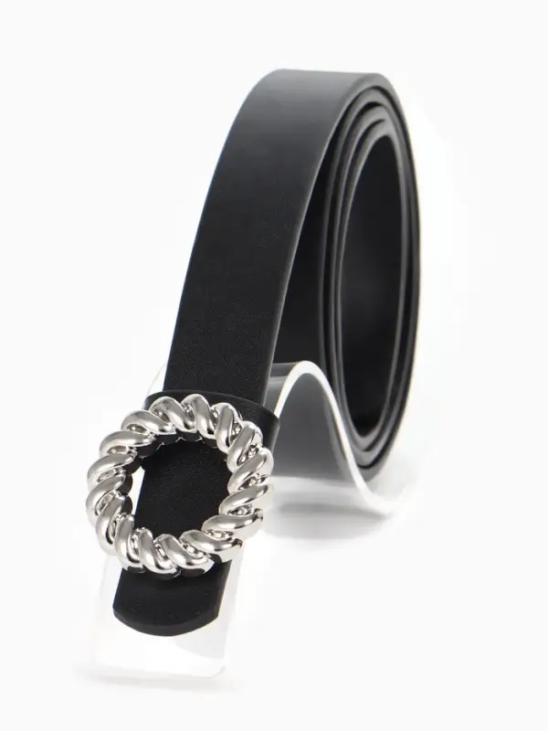 Ремень жен 04-01-02-04, Сент0525,  2,3*0,2*105 см, пряжка металл, черный