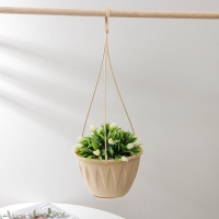 Кашпо для цветов подвесное &laquo;Алиция&raquo;, 3 л, с поддоном, цвет белая глина