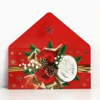 Конверт для денег &laquo;С Новым годом!&raquo;, тиснение, 16.5&times;8 см