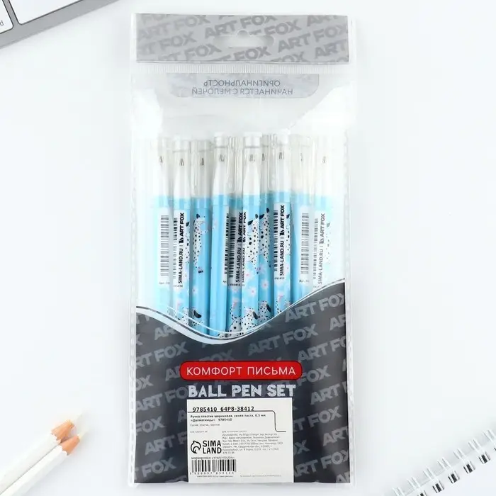 Ручка шариковая, синяя паста 0.5 мм с колпачком пластик &laquo;Далматинцы&raquo;