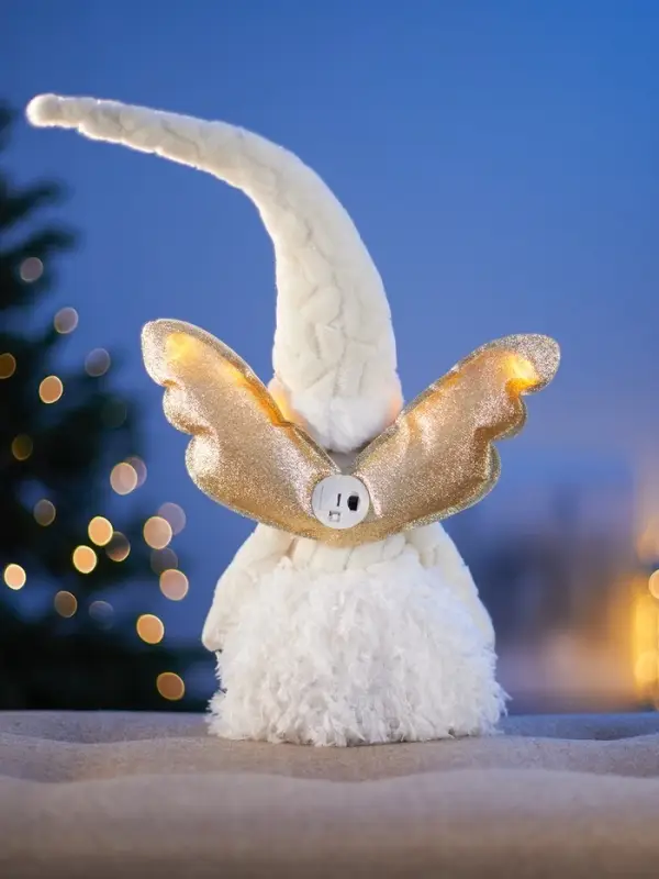 Фигура текстиль &laquo;Кукла в белом&raquo; 70 см, 6 LED, AG10x3 (в компл.), Т/БЕЛЫЙ