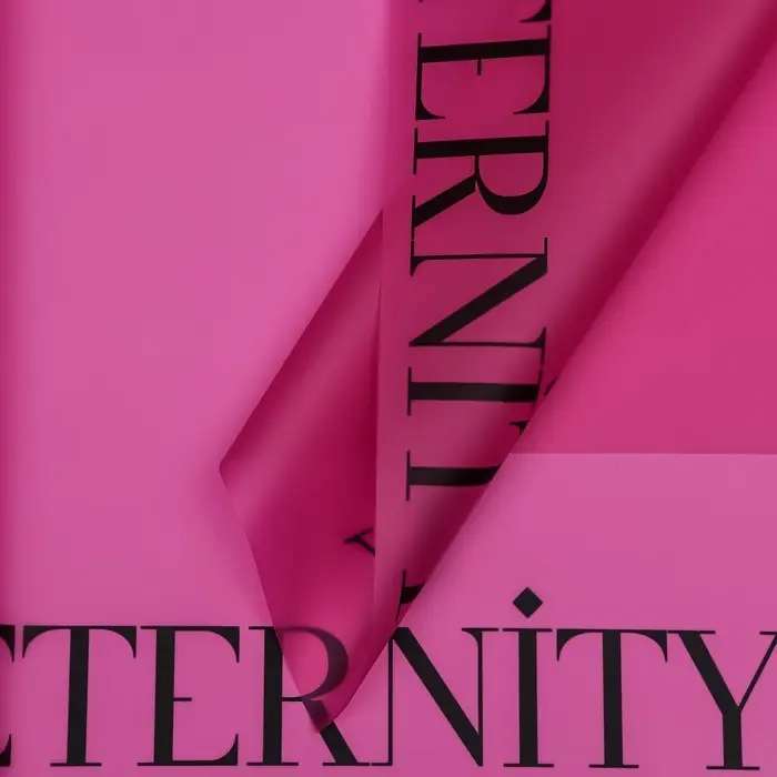 Пленка для цветов матовая, &laquo;Стастливая вечность&raquo;, 57&times;57 см, фуксия, 65 мкм