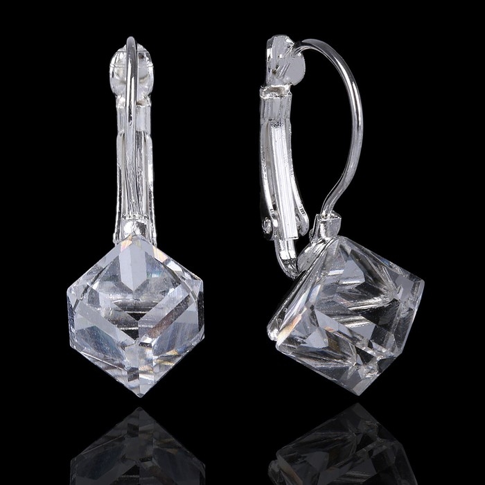 Серьги со стразами &laquo;Радужный день&raquo; кубик, цвет МИКС