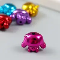 Бусина для творчества пластик "Зайчик глянцевый металлик" МИКС 2,1х1,6х1,3 см