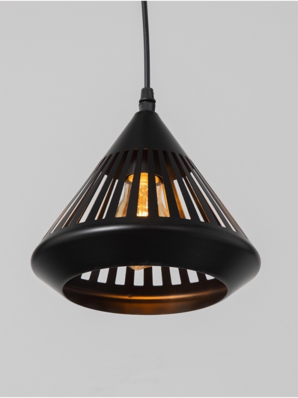 Светильник "Тень" 1х40Вт Е27 черный 20х20х19(+100)см