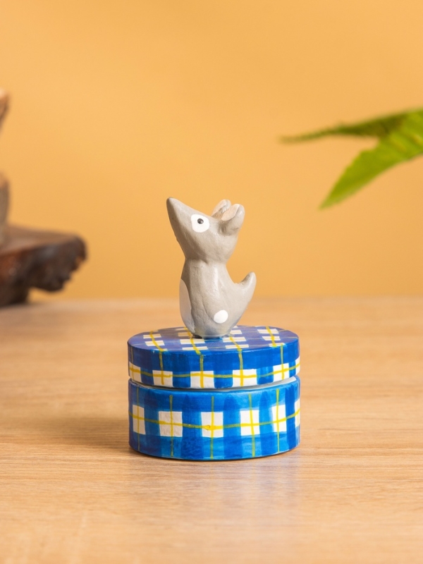 Сувенирная шкатулка &laquo;Мышка&raquo;, 5&times;5&times;7 см, дерево, синяя