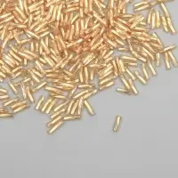 Бисер стекло 2х6 мм "Спиральные трубочки. Золотистый" 10 гр &asymp;300 шт