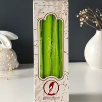 Набор свечей античных, 2,3х 24,5 см, 5 ч, 55 г, 4 штуки, зелёный