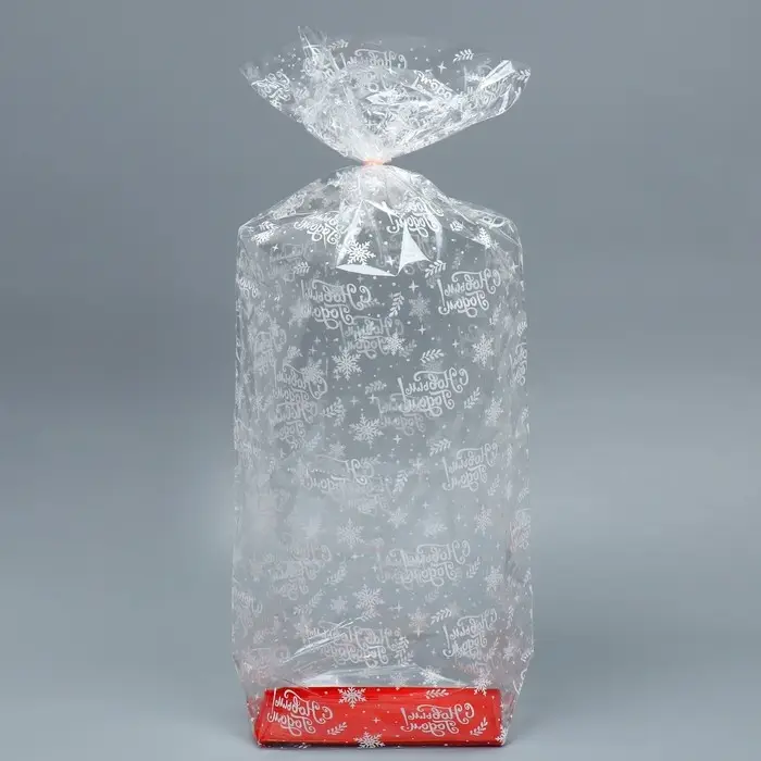 Пакет подарочный новогодний с жёстким дном &laquo;Новогодние подарки&raquo;, 11х 17 х 60 см