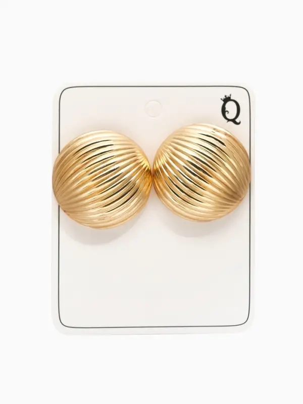 Серьги металл "Шар" тренд, цвет золото