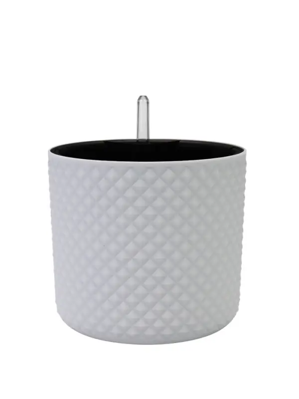Кашпо для цветов &laquo;Фасет&raquo;, 3.5 л, d=18 см, h=16.5 см, пластиковое, с автополивом, со вставкой, белое