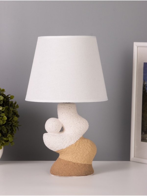 Лампа настольная "Гряда" 1х40Вт Е27 бежевый/белый 20х20х32см
