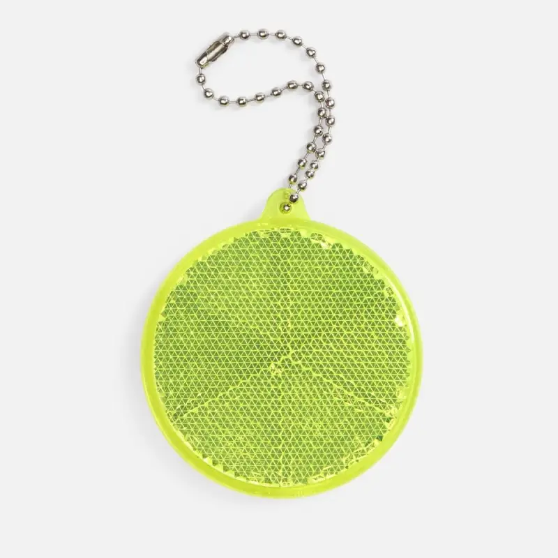 Пешеходный светоотражатель с цепочкой &laquo;Круг&raquo;, неон-желтый