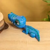 Шкатулка "Крокодильчик" 25х8х7 см, дерево, цв. синий