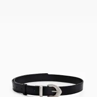 Ремень жен 05-01-02-01, Июнь2506, 3*0,3*110 см, без винта, пряж мат металл, 1 прокол, черный   10903