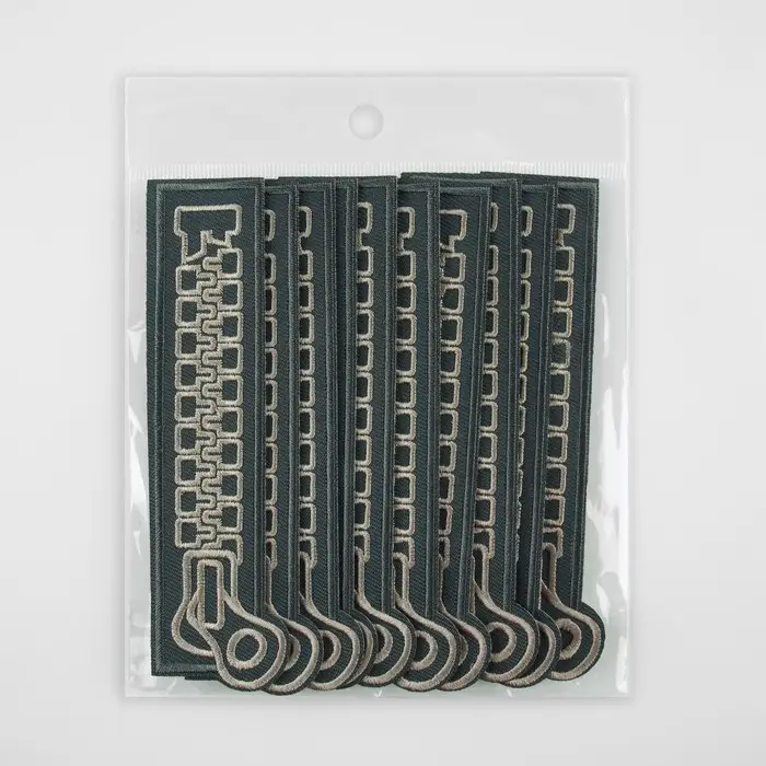 Термоаппликация &laquo;Молния с замком&raquo;, 2.7&times;12 см, фасовка 10 шт., серая