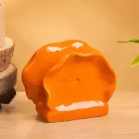 Салфетница "Цветок" керамика, цв. оранжевый, 12х5х10 см