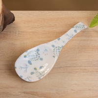 Подставка под ложку "Черепаха и цветы" дерево манго 25,5х9х3,8 см