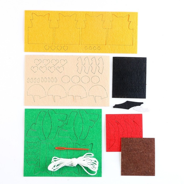 Гирлянда из фетра своими руками на новый год &laquo;Дед мороз и друзья&raquo;, набор для творчества