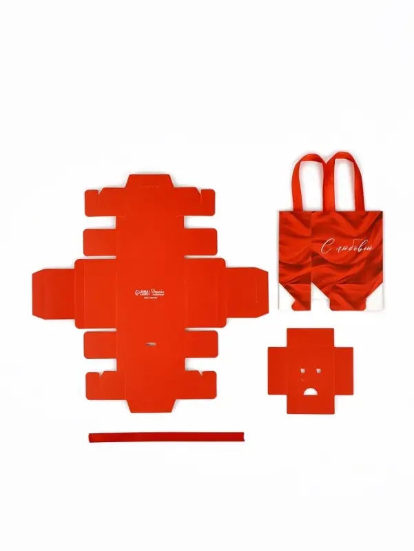 Коробка-пакет под бижутерию &laquo;С любовью&raquo;, 7.5 х 7.5 х 3.5 см