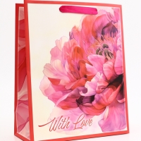 Пакет подарочный вертикальный "С Любовью", 26 &times; 32 &times; 12 см