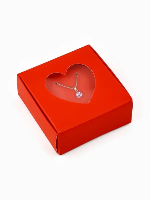 Коробка под бижутерию с окном &laquo;Сердце&raquo;, 7.5 х 7.5 х 3 см