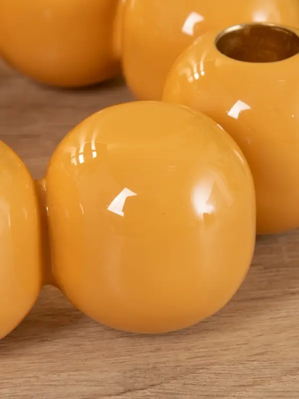 Подсвечник на 4 свечи "Бусы" с 8 сферами, песок 19х19х5,5 см