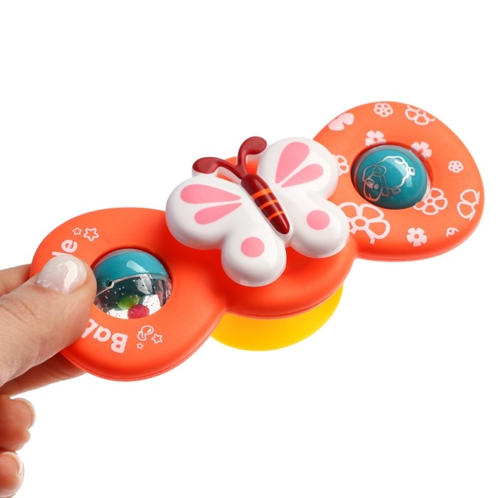 Набор игрушек для ванны &laquo;Спиннеры. Бабочки&raquo;, 3 шт, на присоске, Крошка Я