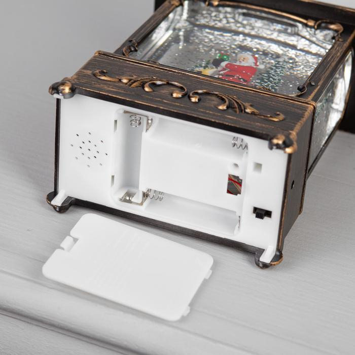 Светодиодная фигура &laquo;Дед Мороз и оленёнок&raquo; 14.5 &times; 22 &times; 8 см, металл, батарейки ААх3 (не в комплекте), USB, свечение тёплое белое