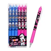 Ручка гелевая СТИРАЕМЫЕ ЧЕРНИЛА, стержень синий, 0.5 мм, автомат, корпус Мишка МИКС