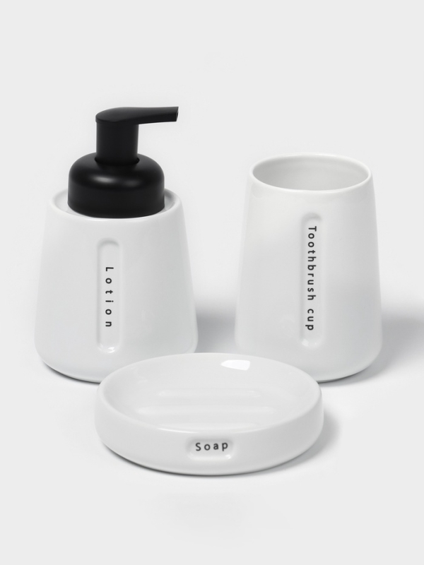 Набор для ванной "Мини" 3 предмета (дозатор для мыла, стакан, мыльница)