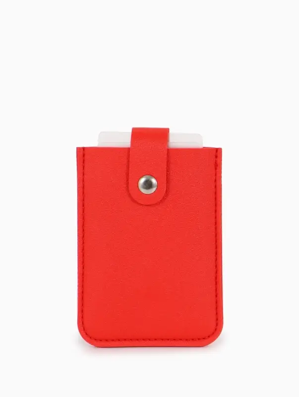 Картхолдер 7,9*0,5*10,3 см, 5 карт, на кнопке, красный