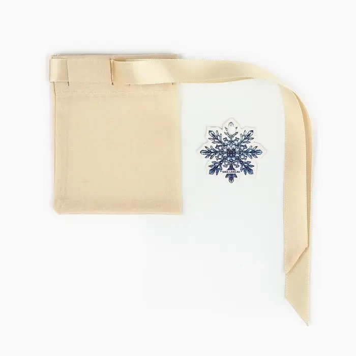 Мешочек подарочный из хлопка &laquo;Снежинка&raquo;, 7 х 9 см +/- 1.5 см