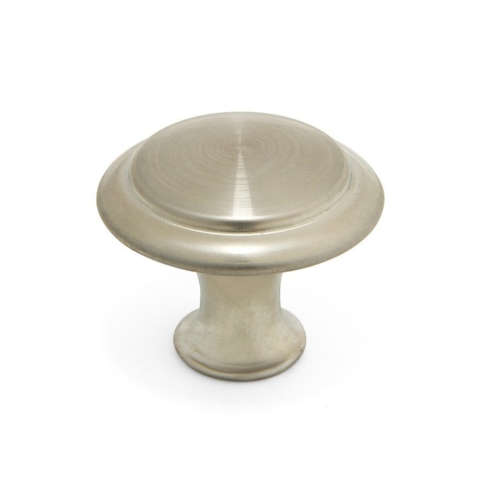 Ручка кнопка ТУНДРА, d=28 мм, цвет матовый никель, 8 шт